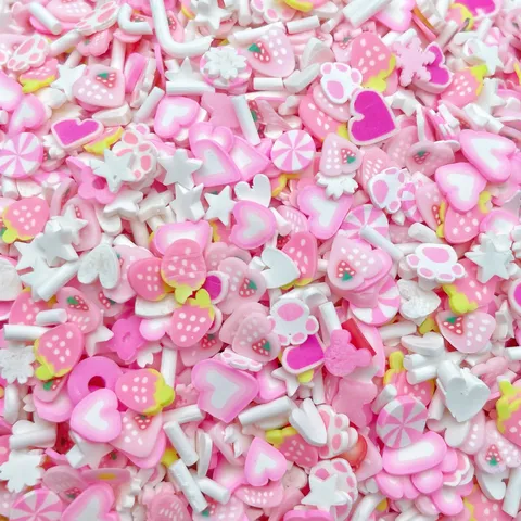 Tranches de Pâte Polymère de Couleur Mixte Citron Bâtonnet de Glace Carotte Animal Cœur Fruits Perles Artisanales Pour Décoration de Coque de Téléphone Ongles