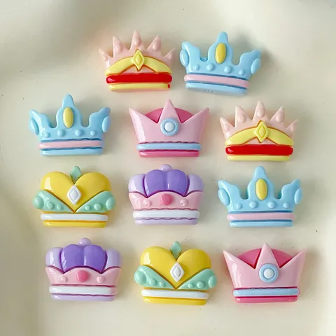 Shiny Resin Crown Princess Tiara Charms For DIY Jewelry Making Shoe Decoration Hair Clips Stationery Accessories For Women Girls