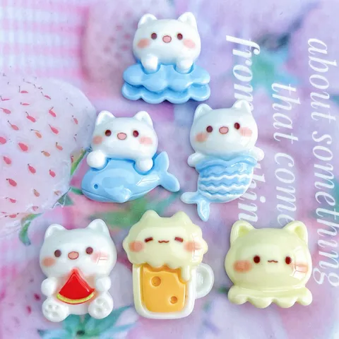 Simpatici Orsetti Cartone Animato Coda di Sirena Delfino in Resina Flatback Cabochons per Fai da Te Forcina Tazza Artigianato Decorazione Materiale