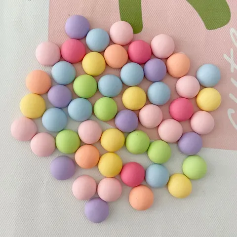 Mini Perline Colorate a Bottone in Resina Retro Piatto Cabochon Stile Macaron per Decorazione Unghie Custodia Telefono Fermacapelli Artigianato Fai da Te Accessori
