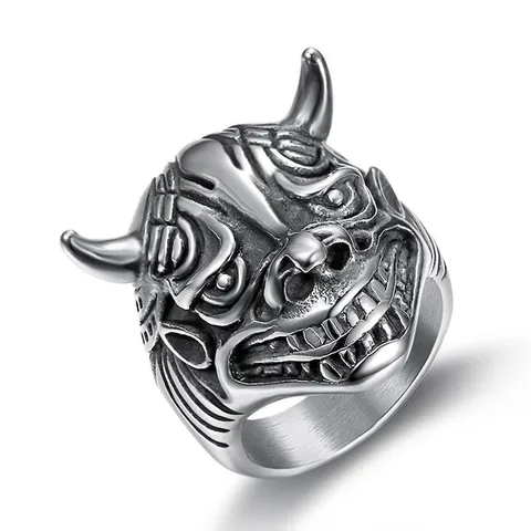 Vintage Stainless Steel Bull Monster Ring For Men Gothic Punk Animal Band Ring Fashion Jewelry Finger Ring
