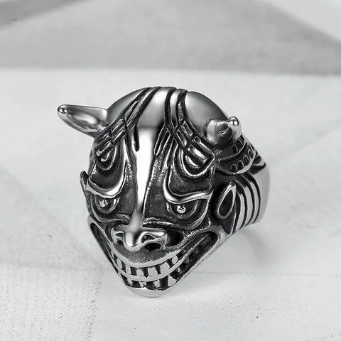 Vintage Stainless Steel Bull Monster Ring For Men Gothic Punk Animal Band Ring Fashion Jewelry Finger Ring