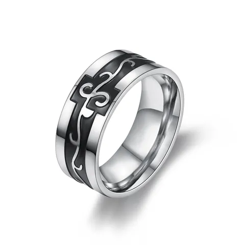 Mens Stainless Steel Dragon Pattern Ring Vintage Titanium Steel Band Ring Punk Fashion Jewelry Finger Ring Gift