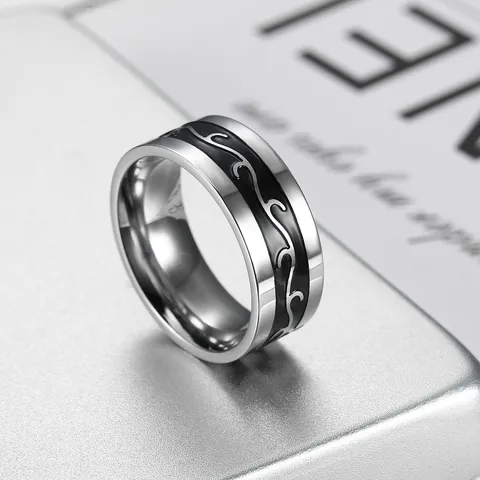 Mens Stainless Steel Dragon Pattern Ring Vintage Titanium Steel Band Ring Punk Fashion Jewelry Finger Ring Gift