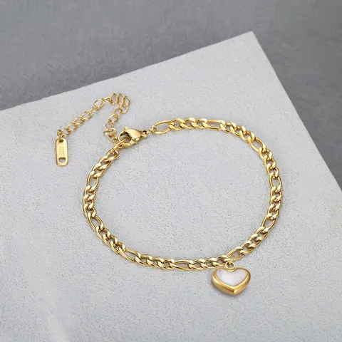 Stainless Steel Heart Anklet For Women 18K Gold Plated Cuban Chain Ankle Bracelet Beach Vacation Fashion Foot Jewelry