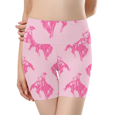 Women High Waist Seamless Yoga Shorts Printed Athletic Fitness Gym Workout Short Pants
