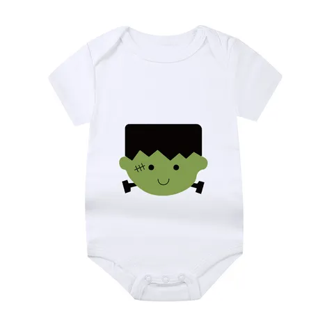 Newborn Baby Halloween Cotton Romper Cute Cartoon Print Infant Short Sleeve Bodysuit Baby Boys Girls Festival Clothes