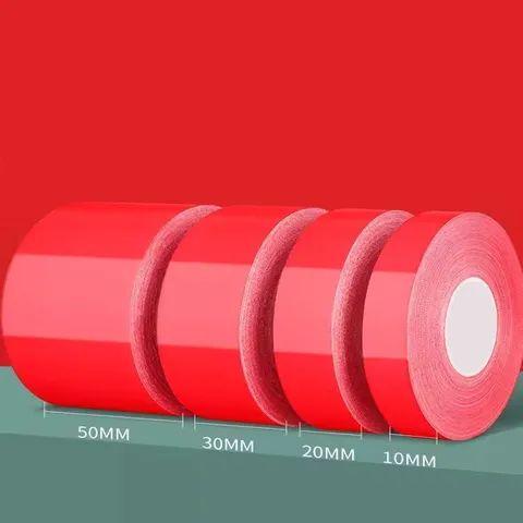 Heavy Duty Red Grid Cloth Double Sided Tape Strong Adhesive Mesh Fabric Tape For Carpet Fixing And Home Office