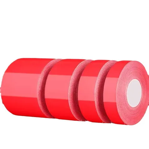 Heavy Duty Red Grid Cloth Double Sided Tape Strong Adhesive Mesh Fabric Tape For Carpet Fixing And Home Office