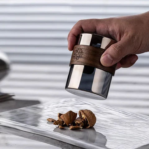 Tasse à Eau en Verre Résistant à la Chaleur Gris Fumé Avec Anneau d'Isolation en Bois Rétro Minimaliste Tasse à Thé de Bureau