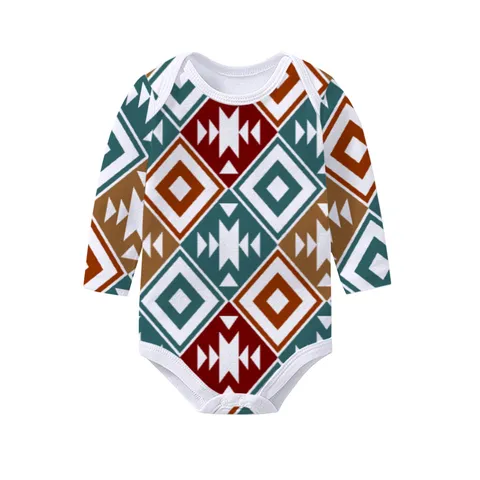 Newborn Baby Summer Long Sleeve Cotton Romper Infant Casual Printed Bodysuit Cute Cartoon Pattern Jumpsuit