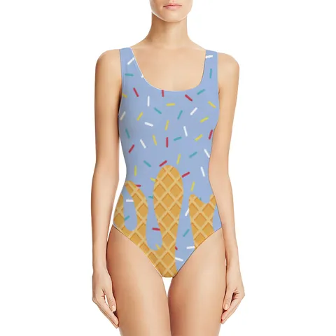 Costume da Bagno Intero Sexy da Donna Stampato Moda Spiaggia Sorgenti Termali Senza Maniche Girocollo Poliestere