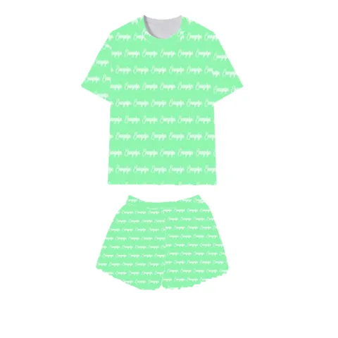 Kids Summer Casual Two Piece Set Short Sleeve T-Shirt And Shorts Girls Outfit Children Polyester Clothes