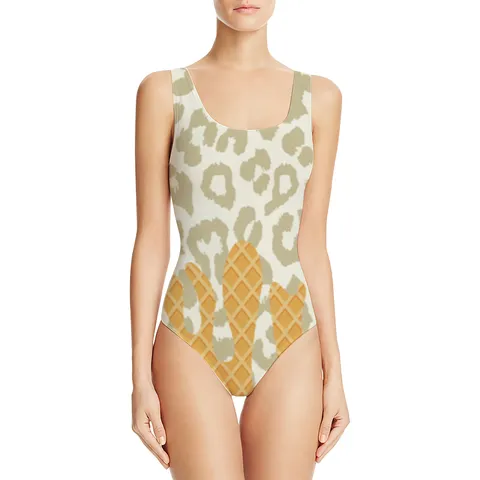 Costume da Bagno Intero Sexy da Donna Stampato Moda Spiaggia Sorgenti Termali Senza Maniche Girocollo Poliestere