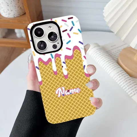 Coque de Téléphone en Silicone Motif Gaufre Crème Glacée Résistante aux Chutes Pour iPhone
