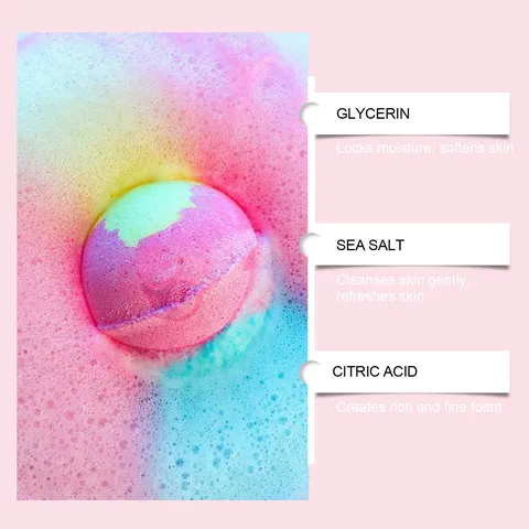 Kids Bath Bomb With Surprise Marine Animal Toys Fizzing Bath Salt Ball For Body Cleansing Moisturizing Gift