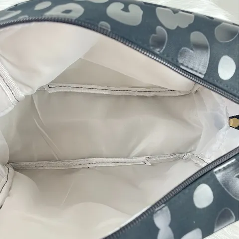 Large Capacity Leopard Print Cosmetic Bag Travel Makeup Organizer Multi-Function Toiletry Pouch Cotton Handbag