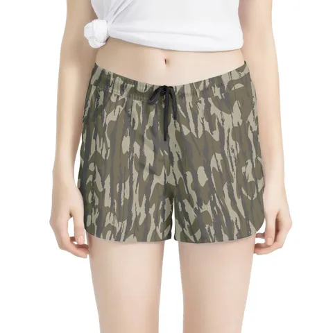 Women's Casual Summer Sports Shorts European American Street Style Print Drawstring Elastic Waist Shorts Fashion Clothing