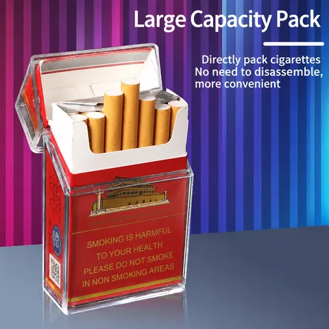 Transparent Plastic Cigarette Case Hard Soft Box Universal Portable Anti Crush Cigarette Storage Box Men
