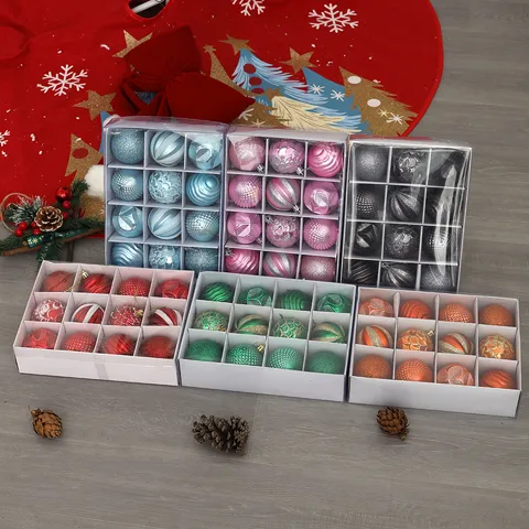 European Style Polystyrene Christmas Ball Ornaments Painted Hanging Balls For Home Interior Holiday Seasonal Party Decor