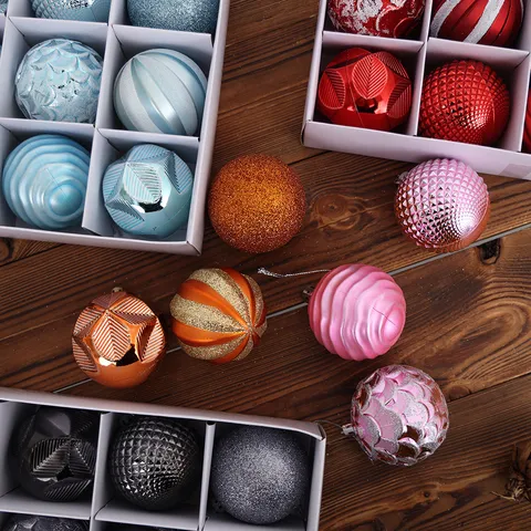 European Style Polystyrene Christmas Ball Ornaments Painted Hanging Balls For Home Interior Holiday Seasonal Party Decor