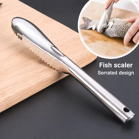 Stainless Steel Fish Scale Remover Kitchen Tool Oval Fish Scaler Brush Scraper Tool for Easy Cleaning