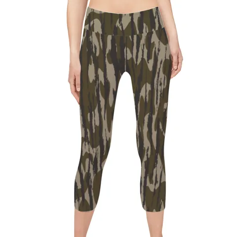 Leggings Capri pour Femmes Pantalon de Yoga de Fitness Actif Taille Haute Extensible Imprimé