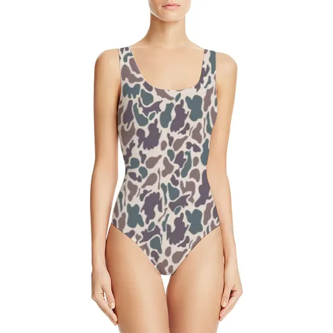 Women's One-Piece Swimsuit Sexy Scoop Neck Wide Strap Printed Monokini Beach Swimwear Vacation Bathing Suit