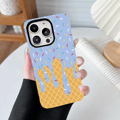 Eiskuchen Druck Silikon Handyhülle Süßes Waffel Muster Sturzsichere Schutzhülle Für iPhone Serie