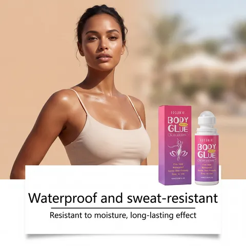 Pegamento Corporal Roll-On Profesional Para Ropa Y Piel Impermeable De Larga Duración Suave Respetuoso Con La Piel Adhesivo Líquido Transparente