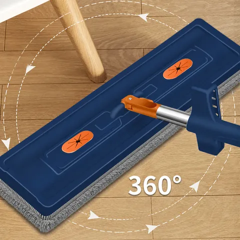 Stainless Steel Flat Mop Microfiber Wet And Dry Floor Cleaning Mop With Liquid Adding Function And Replacement Cloth