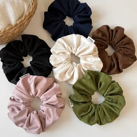 Koreanischer Stil Samt Haargummis Für Damen Einfarbig Elastische Haarbänder Weich Plissiert Herbst Winter Haarschmuck