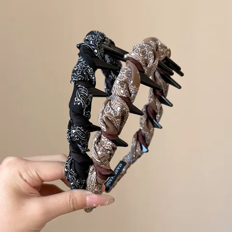 Koreaanse Stijl Geplisseerde Stof Paisley Print Gezande Haarklem Antislip Volume Haarband Handgemaakt Mode Haaraccessoires Voor Dames Dagelijks