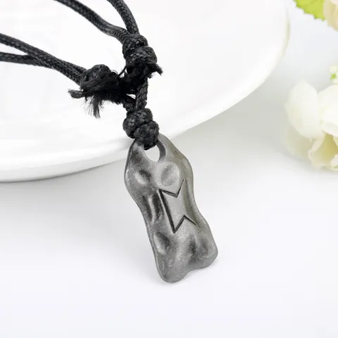 Vintage Viking Rune Pendant Necklace Punk Retro Adjustable Rope Chain Metal Necklace For Men Women Fashion Jewelry