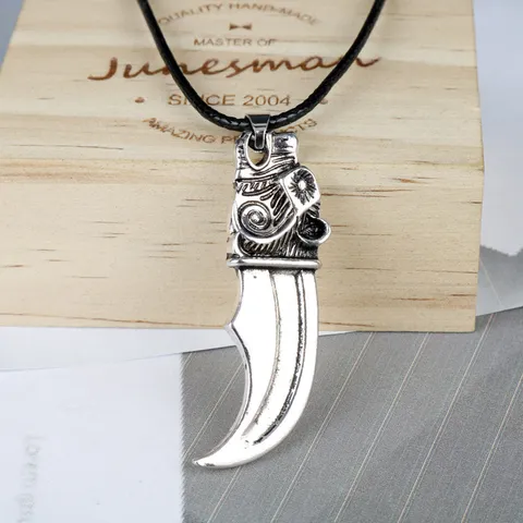 Herren Vintage Viking Wolfszahn Anhänger Halskette Legierung Antik Zinn Wolf Zahn Charm Halskette Herren Schmuck Geschenk
