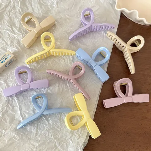 Elegante Pinza per Capelli in Acrilico Grandi Dimensioni Fiocco Colore Opaco Fermaglio per Capelli Design Incrociato Squalo Clip Antiscivolo Copricapo per Capelli Spessi Donna Accessori Quotidiani