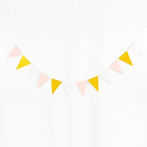 Party Bunting Banner Paper Triangle Flags Garland For Birthday Celebration Wedding Party Venue Decoration