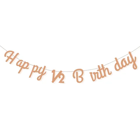 Happy Birthday Party Letter Banner Gold Stamping Paper Hanging Bunting Garland Baby Shower Celebration Decor Supplies