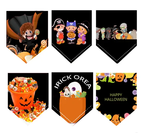 Halloween Dog Cat Triangle Scarf Pet Party Saliva Towel Cute Cartoon Pumpkin Candy Festival Dog Accessories