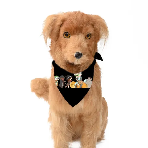 Halloween Dog Cat Triangle Scarf Pet Party Saliva Towel Cute Cartoon Pumpkin Candy Festival Dog Accessories