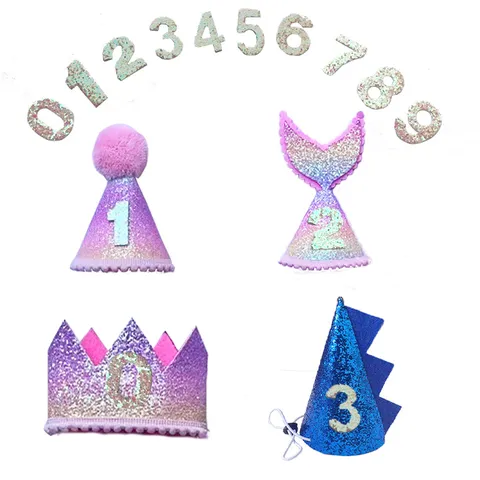 Gradient Sequin Crown Dinosaur Mermaid Pet Birthday Party Hat And Triangular Scarf Set Costume Accessories For Dogs And Cats