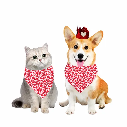 Pet Birthday Party Decoration Set Heart Crown Bib Bowtie For Dog Cat Festival Holiday Costume Supplies