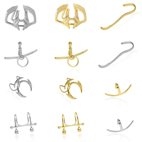Punk Style Non Piercing Lip Clip Copper Minimalist Body Jewelry Geometric U Shape Gold Silver Plated Lip Ring Ear Cuff