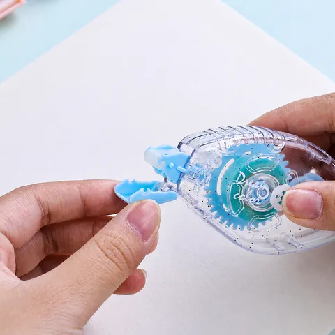 Ruban de Colle à Points Transparent Ruban Correcteur Adhésif Double Face Avec Housse de Protection Papeterie Étudiant