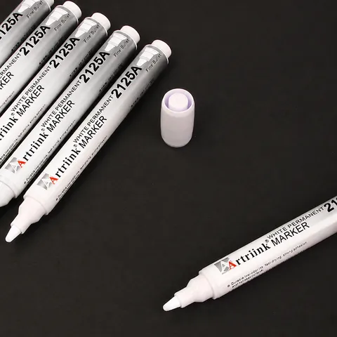 Marqueur Permanent Blanc À Base D'Huile Imperméable À Séchage Rapide Stylo Marqueur Pour Métal Bois Verre Plastique Carton Bureau Écriture