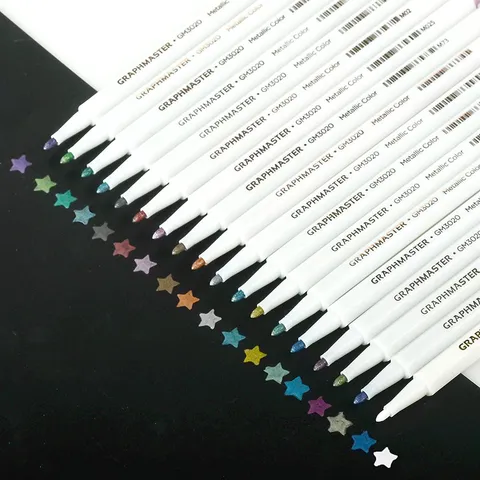 Stylos Peinture Métallique à Base d'Eau Marqueurs Artistiques Permanents Pour Peinture sur Pierre Dessin