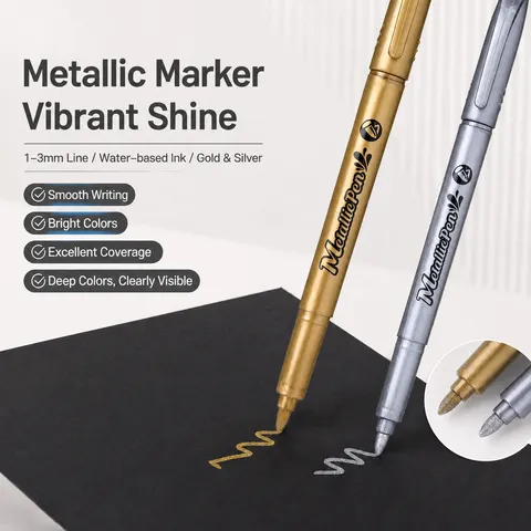 Stylos Marqueurs Métalliques Imperméables Or Argent Blanc Peinture Permanente Pour Peinture Sur Pierre Verre Bois Plastique Scrapbooking