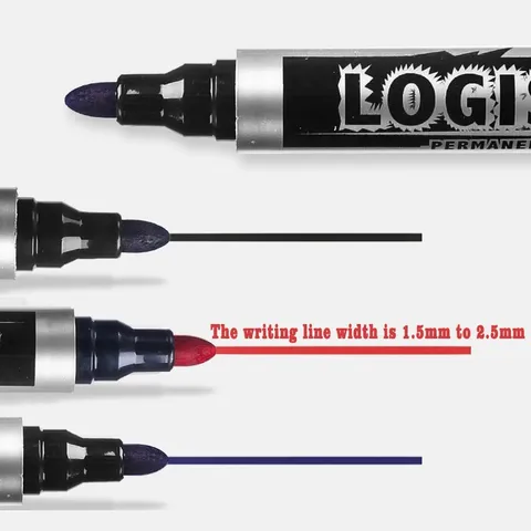 Feutre Permanent Imperméable à Séchage Rapide Noir Rouge Bleu Blanc Stylos Marqueurs et Bouteille d'Encre de Recharge Pour Marquage Logistique