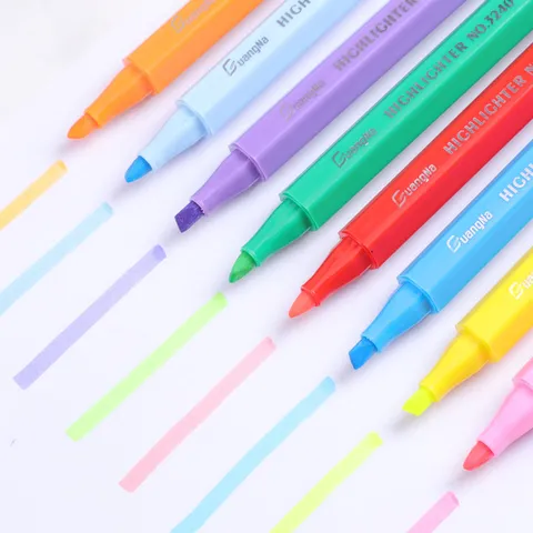 Surligneurs Couleur Bonbon Pointe Biseautée Ensemble de Stylos Marqueurs Pour Étudiants École Bureau Papeterie