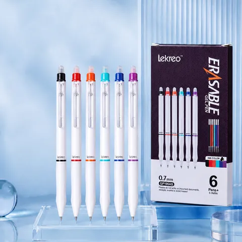 Retractable Erasable Gel Pen Set Fine Nib Smooth Writing Colored And Blue Black Pens With Eraser For Office School Writing